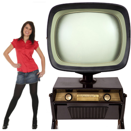 Vintage TV Stand Cardboard Cutout